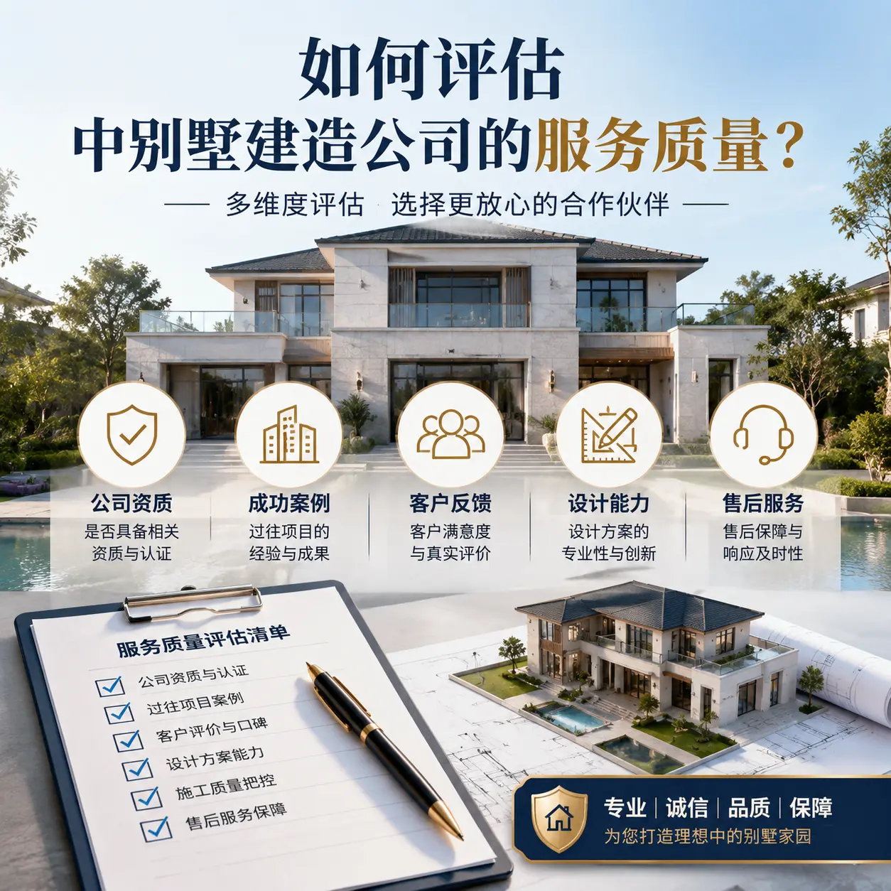 如何评估 雷山 中别墅建造公司的服务质量？